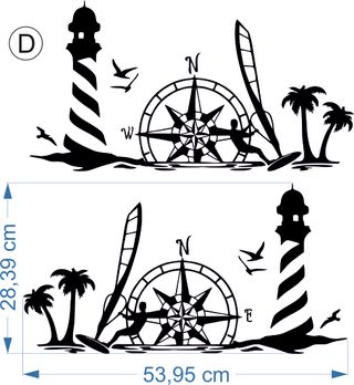 2 Pegatina Brújula Montaña Camper Van