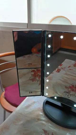 Espejo Tocador LED Aumento x2 x5 29x18cm