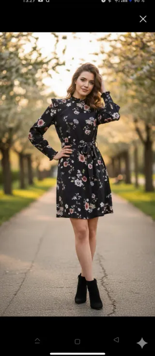 Vestido midi floral Talla S y tb vale para XS