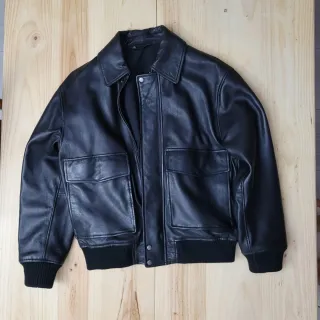 Cazadora Piel Zara Negra