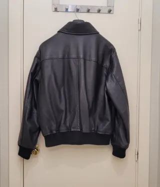 Cazadora Piel Zara Negra