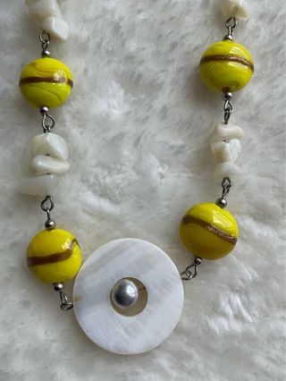 Collana donna vintage murrine gialle