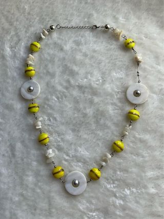 Collana donna vintage murrine gialle
