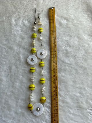 Collana donna vintage murrine gialle