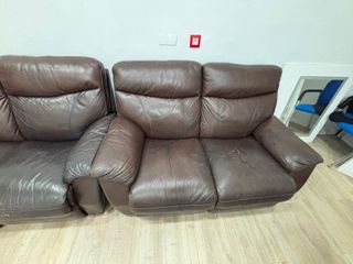 Mesa TV y mesa centro mueble de cuero