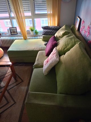 Sofá Chaiselong Verde Pistacho