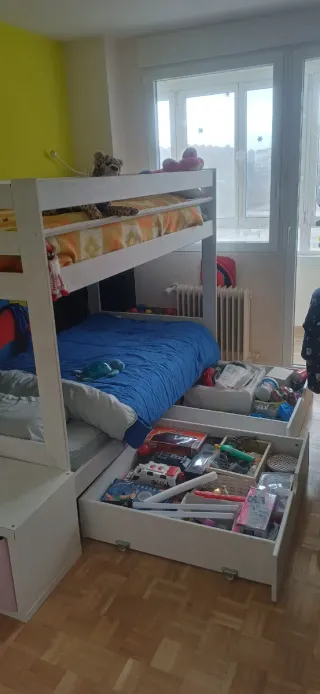 Litera 2 metros por 1.10 madera LUFE Con cajonera