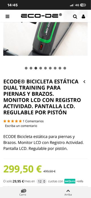 Bicicleta Estática Dual Brazos y Piernas