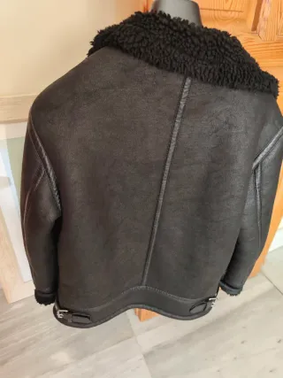 Cazadora Polipiel Zara Negra Hombre