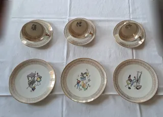 Set 3 tazze con piattino + piatto dessert Bavaria