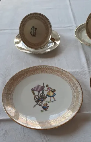 Set 3 tazze con piattino + piatto dessert Bavaria