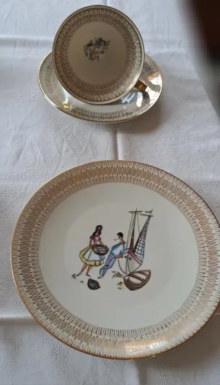 Set 3 tazze con piattino + piatto dessert Bavaria