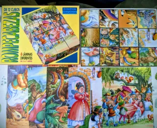 Rompecabezas 12 cubos 6 láminas
