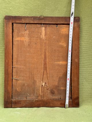 Cristo con la cruz, acuarela sobre cristal S. XIX