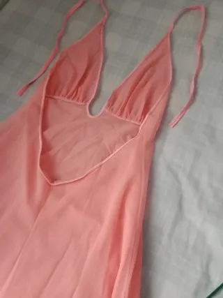 Camisón largo fiesta, salmon