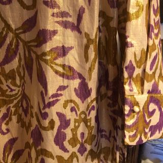 Camisa Zara Talla S Estampado Dorado y Morado