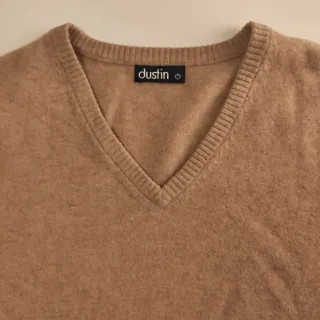 100% Lana Jersey Hombre Talla XL Beige V-neck