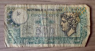Billete antiguo de Italia – 500 liras