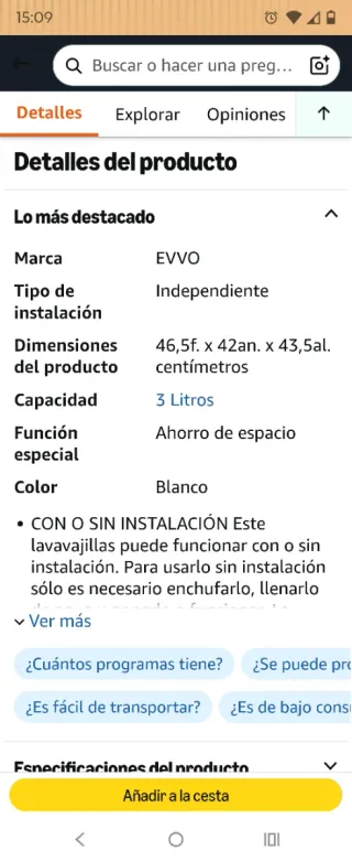 Lavavajillas sobremesa Evvo 3 servicios