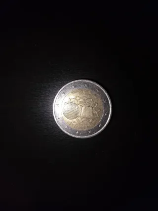 Moneda 2 euros Tratado de Roma 50 años con error