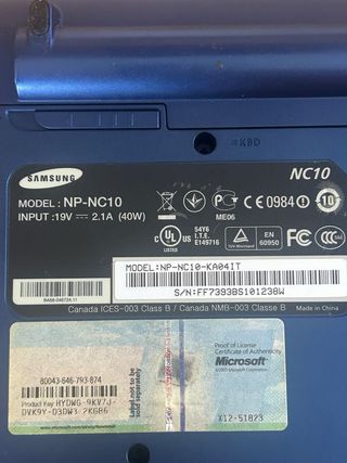 Samsung NC10 Mini Portatile Blu