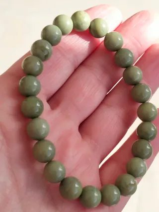 Pulsera Ágata Alashan Verde Oliva