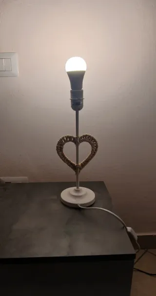 Lampada da tavolo cuore shabby vintage