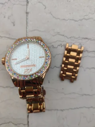 Orologio donna Roccobarocco oro con zirconi