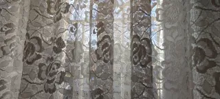 Cortinas de poliéster beige y blanco 3.50x2.37