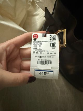 Botín Zara hebilla marrón