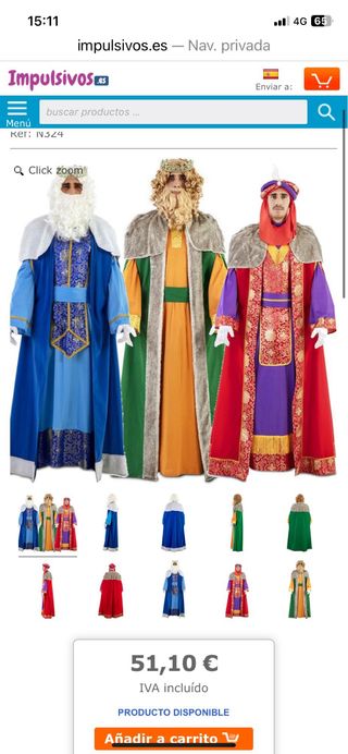 Disfraz Rey Mago Talla M/L