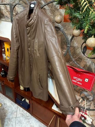 Giubbotto in vera pelle vintage marrone