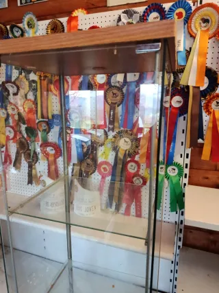 Vitrina de cristal y madera