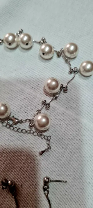 Parure collana e orecchini perle