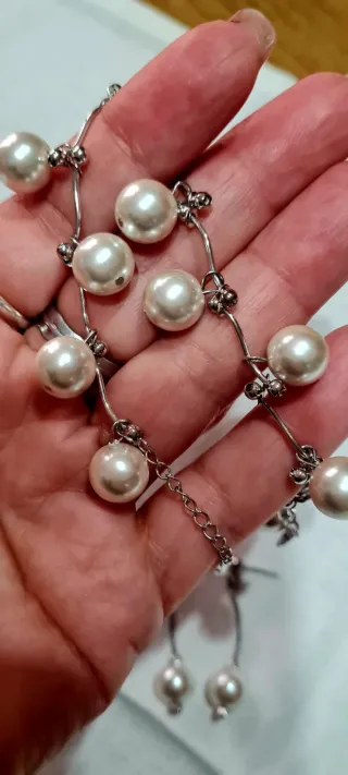 Parure collana e orecchini perle