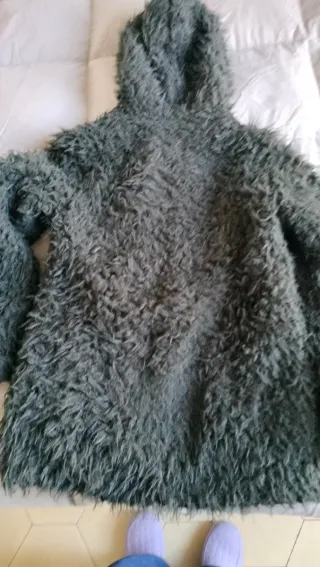 Chaqueta pelo verde oscuro mujer