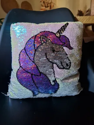 Cojín Unicornio Lentejuelas Infantil