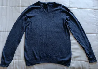 Jersey fino H&M hombre talla L azul marino