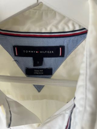 Camisa Tommy Hilfiger Blanca Manga Larga Talla S