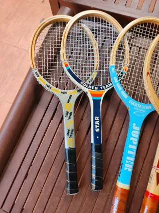 Raquetas Tenis Madera decoración Colección Vintage