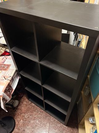 Estantería Negra con Almacenaje 1.45x0.40