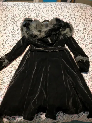 Abrigo largo Punk Rave gótico terciopelo