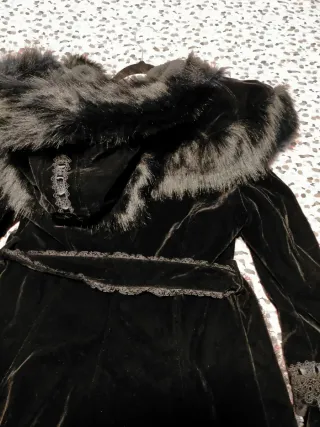 Abrigo largo Punk Rave gótico terciopelo