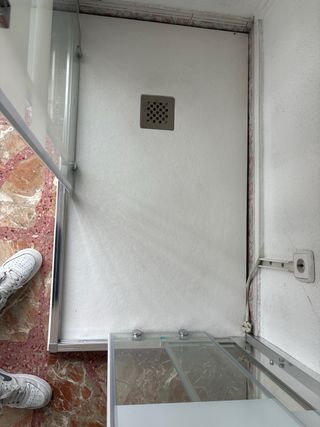 Mampara de ducha cristal y aluminio con plato