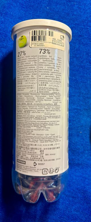 Lote 3 pelotas de tenis Artengo TB530