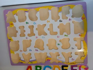 2 Puzzles Madera Letras Mayúsculas y Minúsculas