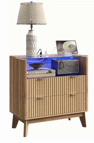 Mesa consola madera y cristal