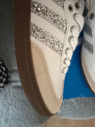 Adidas Samba OG Glitter Plata Mujer Talla 38