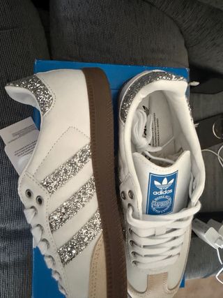 Adidas Samba OG Glitter Plata Mujer Talla 38