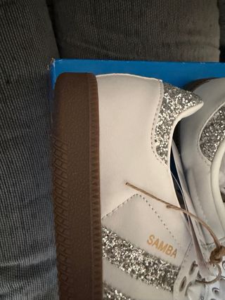 Adidas Samba OG Glitter Plata Mujer Talla 38